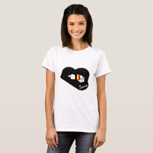 T-shirt de Bélgica dos lábios de Sharnia (lábio