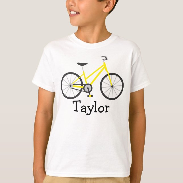 T-shirt de bicicleta para crianças personalizadas (Frente)