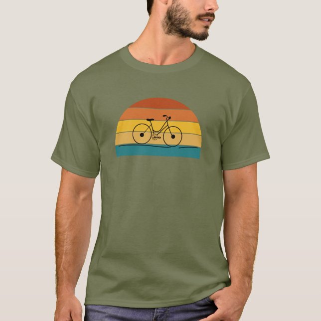 T-Shirt de bicicleta por pôr do sol (Frente)