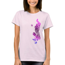 T-Shirt De Borboleta E De Portalha Da Flor