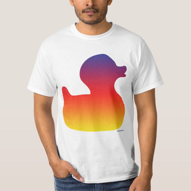T-shirt de borracha de Duckie do arco-íris (Frente)