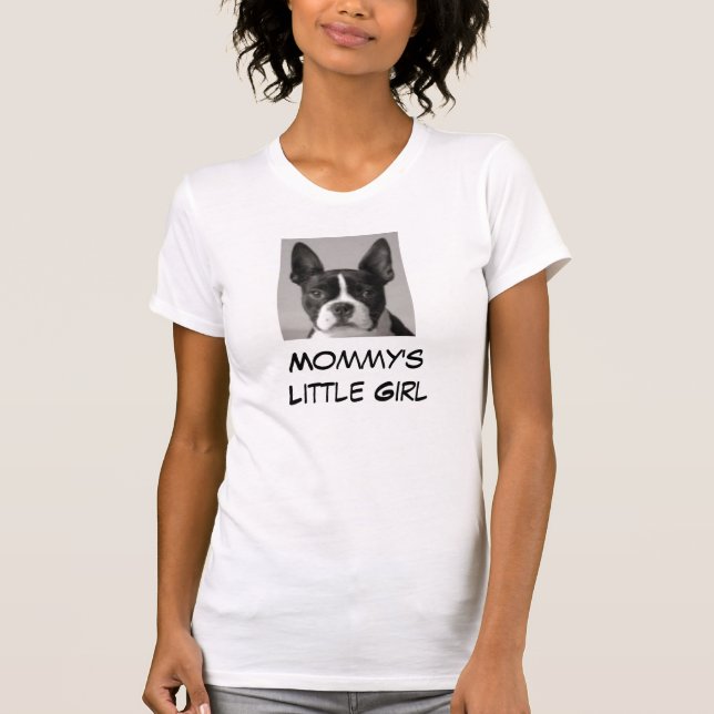 T-shirt de Boston Terrier da menina da mamã (Frente)