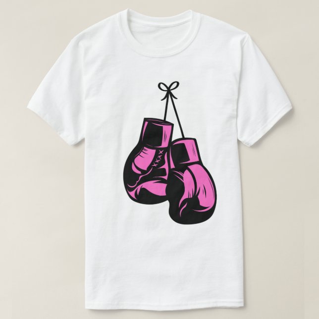 t-shirt de boxe rosa (Frente do Design)