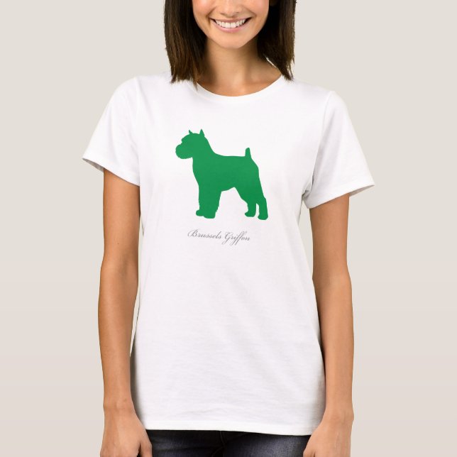 T-shirt de Bruxelas Griffon (versão entrada verde) (Frente)
