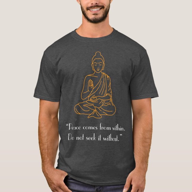 T-shirt de Buddha da carga dos homens (Frente)