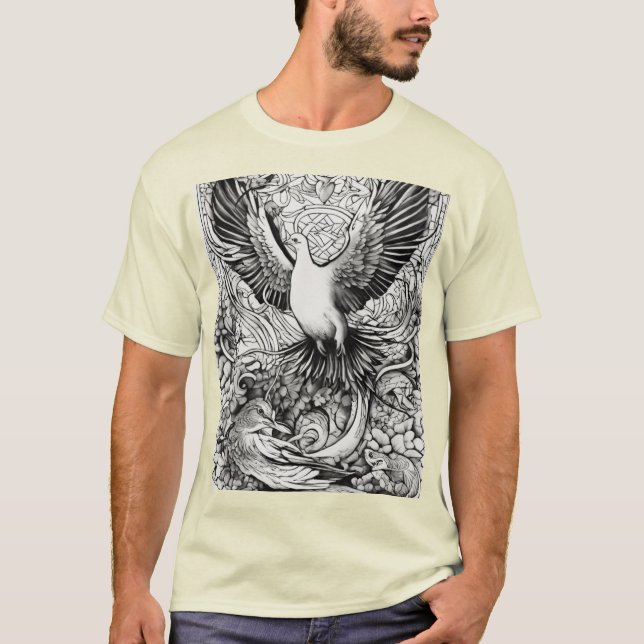 T-Shirt de Buraco Negro e Branco e Serpente (Frente)