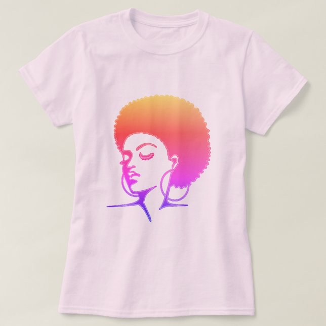 T-Shirt de Cabelo Natural (Frente do Design)