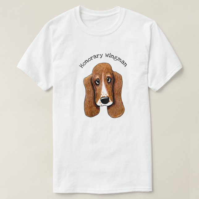 T-Shirt de Caça-Basset (Frente do Design)