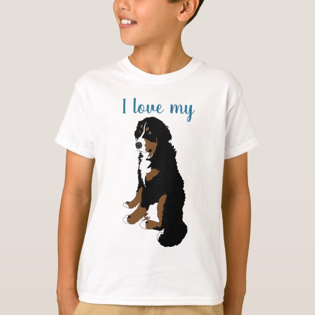 T-Shirt de Cachorro de Montanha Bernese (Frente)