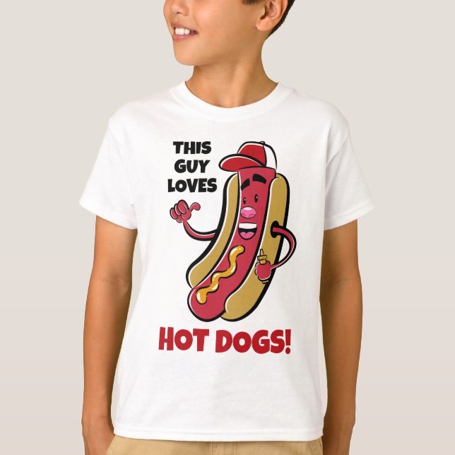T-Shirt de Cachorro Quente de Texto Personalizado (Frente)