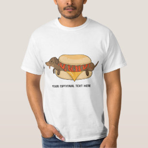 T-Shirt de Cachorro Quente de Texto Personalizado