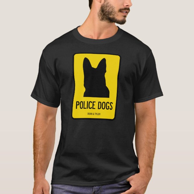 T-shirt de "cães polícia" 2-Sided (Frente)