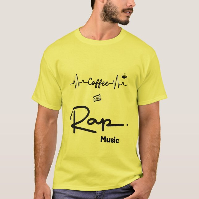 T-Shirt de Café e Música Rap (Frente)