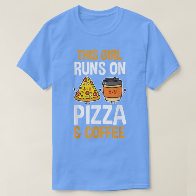 T-Shirt de Café e Pizza (Frente do Design)