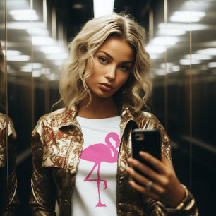 T-SHIRT DE CAMISTURA DE Verão PINK FLAMINGO