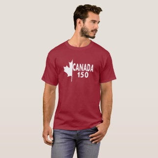 T-shirt de Canadá 150 (branco no vermelho)