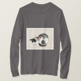 T-Shirt De Capa Longa De Gato Dormindo