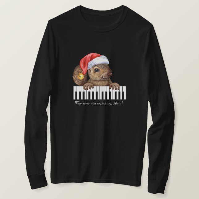 T-Shirt de Capa Longa de Natal (Frente do Design)