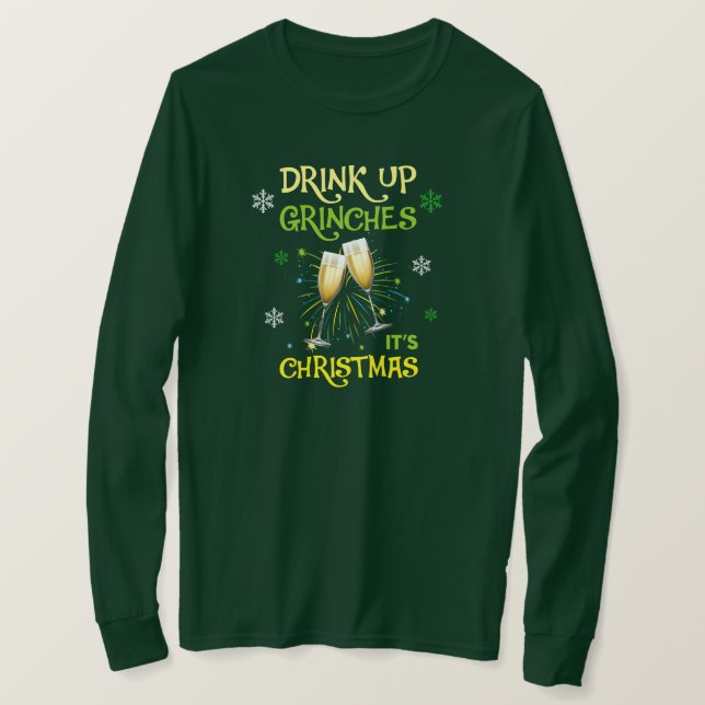T-Shirt de Capa Longa de Natal (Frente do Design)