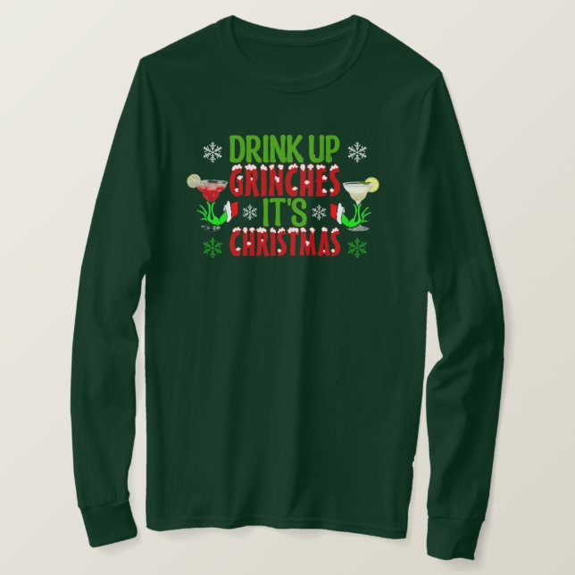 T-Shirt de Capa Longa de Natal (Frente do Design)