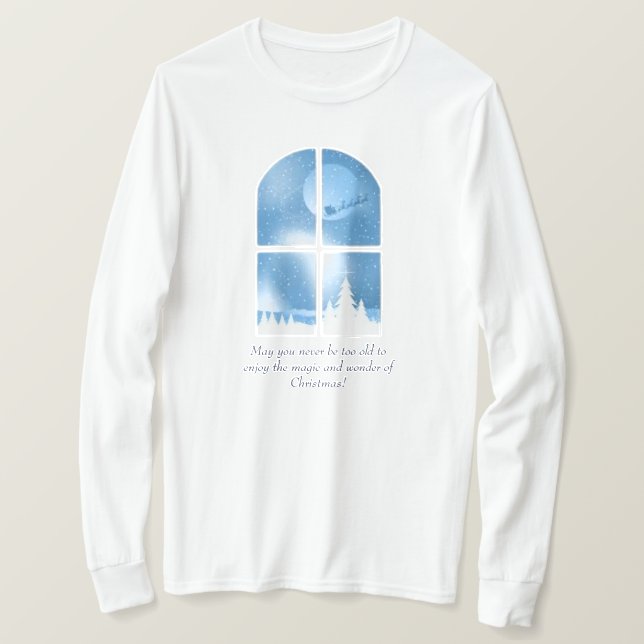 T-Shirt de Capa Longa de Natal (Frente do Design)