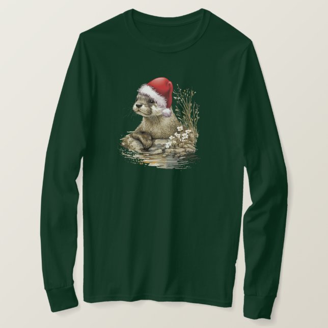 T-Shirt de Capa Longa de Natal (Frente do Design)