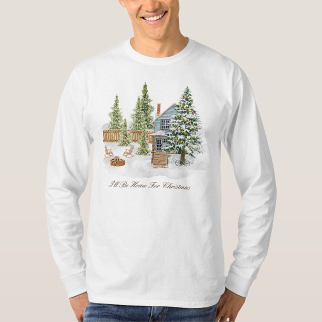 T-Shirt de Capa Longa de Natal (Frente)