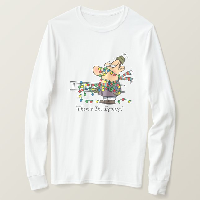 T-Shirt de Capa Longa de Natal (Frente do Design)
