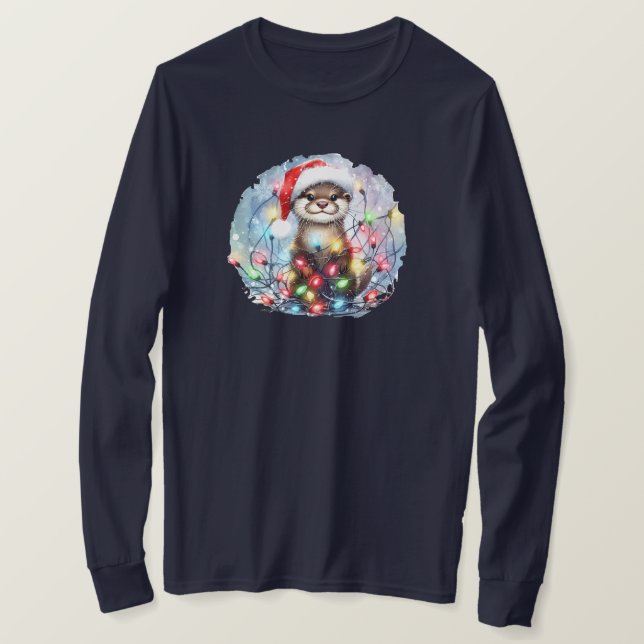 T-Shirt de Capa Longa de Natal (Frente do Design)