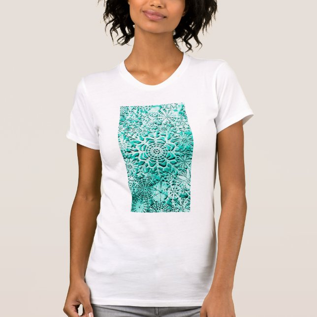 T-Shirt de Capa Longa Verde de Neve (Frente)