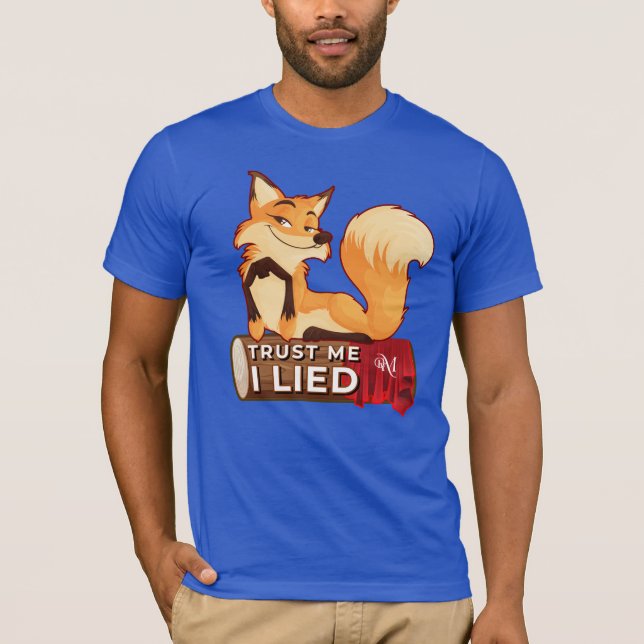 T-Shirt de Capas Curtas: Confie em Mim (azul) (Frente)