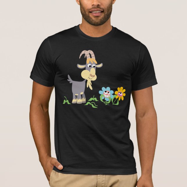 T-Shirt de Caricatura e Flores (Frente)