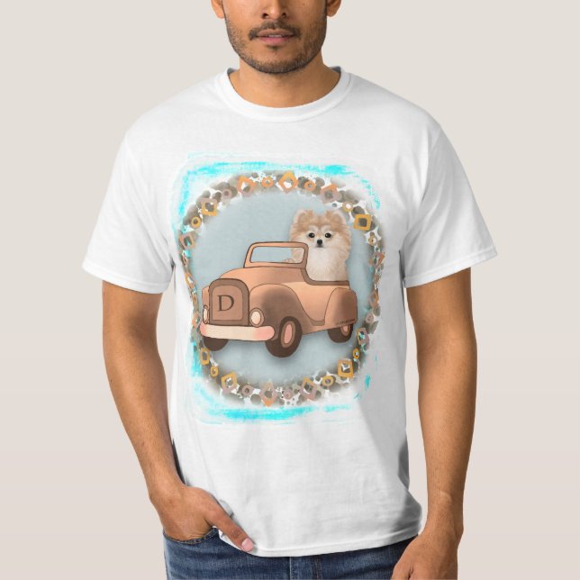 T-Shirt De Carro Pomeraniano De rico (Frente)