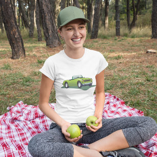 T-Shirt De Carro Verde Retro Convertível