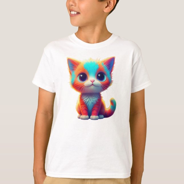 T-Shirt de Cartoon Colorido Arco-Íris (Frente)