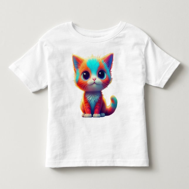 T-Shirt de Cartoon Colorido Arco-Íris (Frente)
