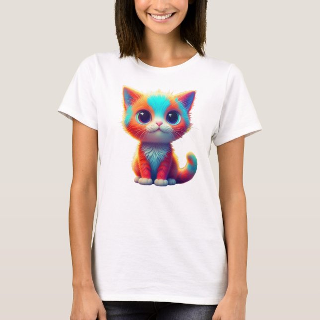 T-Shirt de Cartoon Colorido Arco-Íris (Frente)
