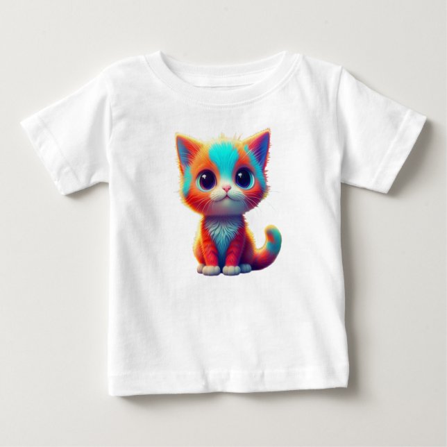 T-Shirt de Cartoon Colorido Arco-Íris (Frente)