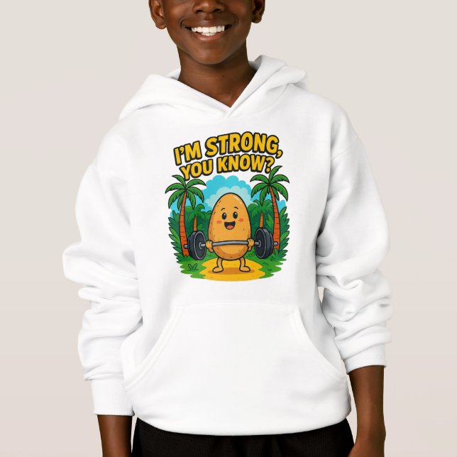 T-Shirt De Cartoon De Batata Forte - Engraçado (Frente)