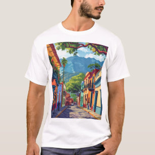 T-Shirt de Cartoon de Ilustração Colorida de Oaxac