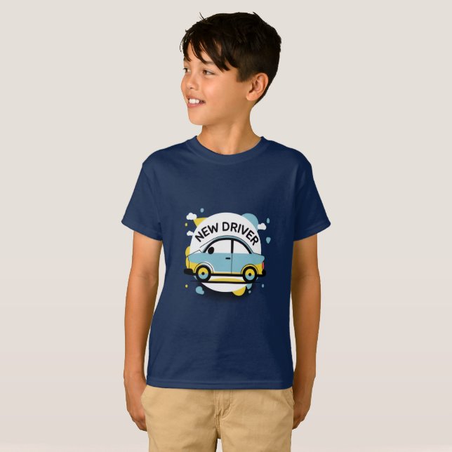 T-Shirt de Cartoon de Novo Driver (Frente Completa)