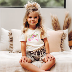 T-Shirt de Casamento Flor Rosa Rosa-Rosa-Floral