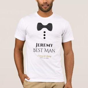 T-shirt de Casamento Preto do Melhor Homem Diverti