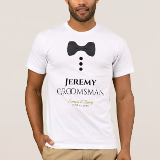 T-shirt de Casamento Preto do Padrinho de casament
