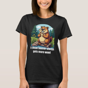 T-Shirt de castor de animação engraçado