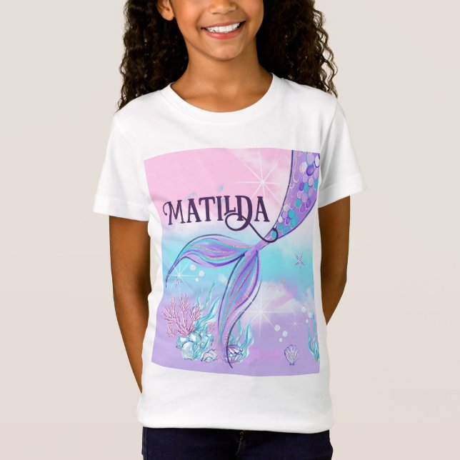 T-Shirt de Cauda Personalizada das Sereias (Frente)