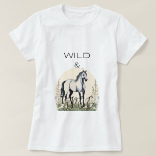 T-Shirt de cavalo selvagem e livre