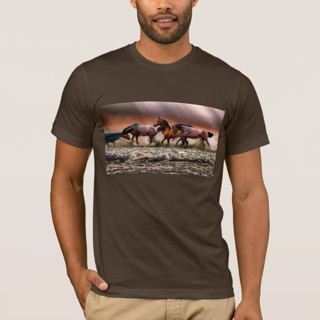 T-shirt de cavalos correndo (Frente)