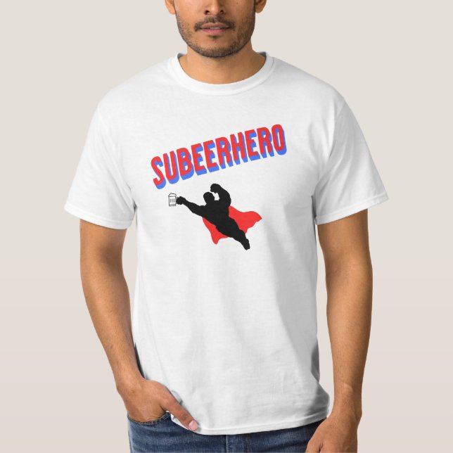 T-Shirt de Cerveja Engraçado, Super Herói (Frente)