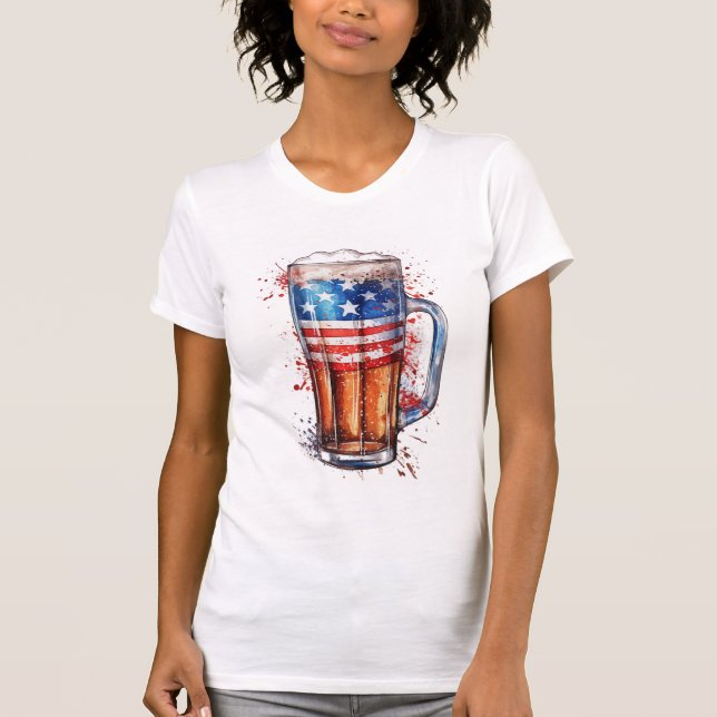 T-Shirt de Cerveja Patriótica Divertida (Frente)